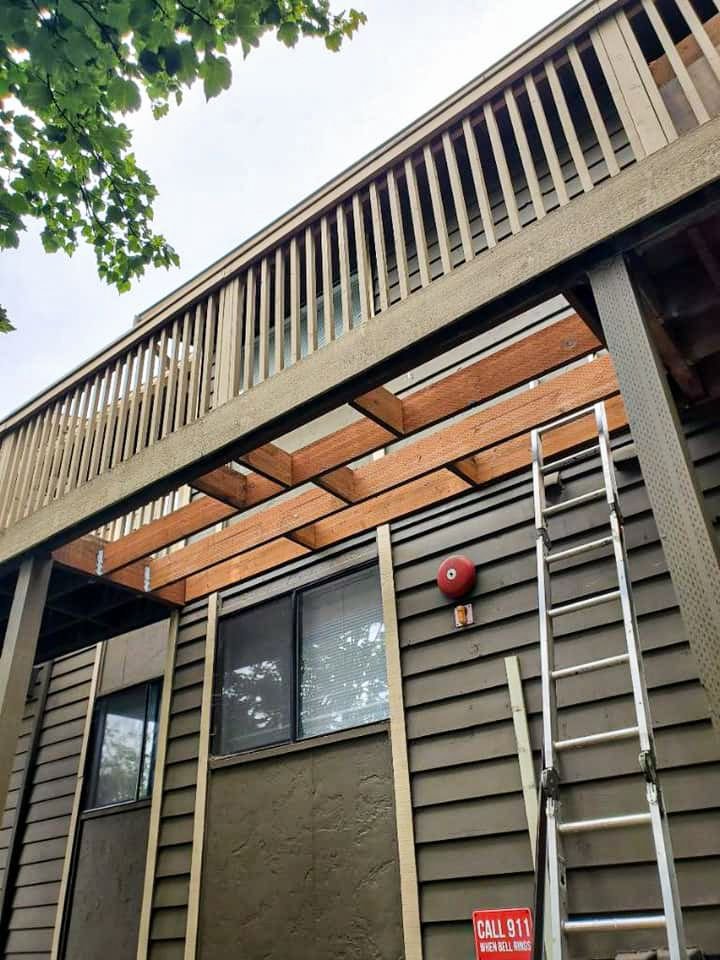 Dry rot repair and deck framing restoration on a residential home in Longview WA by All Phase Construction LLC