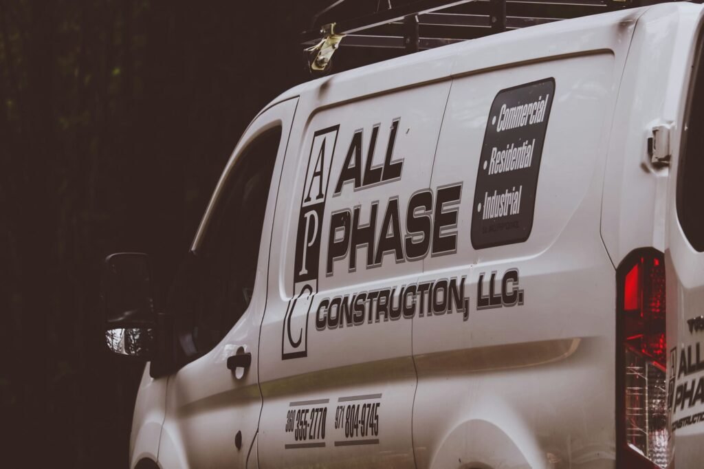 All Phase Construction LLC service van in Cowlitz County WA providing residential commercial and industrial contracting services